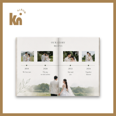 Bố cục album ảnh cưới dòng thời gian