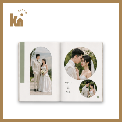 Bố cục album ảnh cưới hình học sáng tạo
