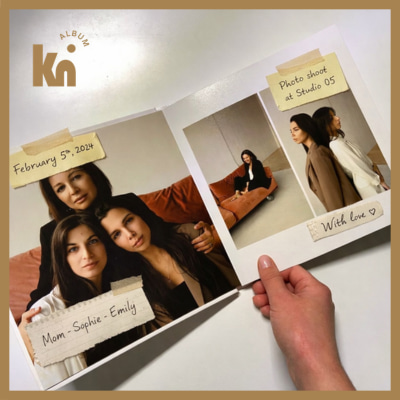 Album ảnh gia đình kết hợp scrapbook thủ công