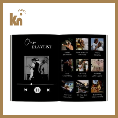 Mẫu album ảnh tặng người yêu phong cách cảm xúc gắn với âm nhạc